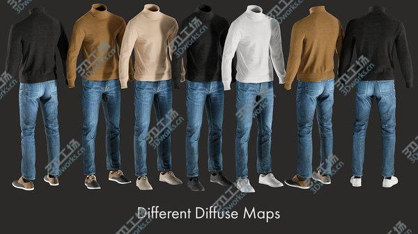 images/goods_img/20210312/Men's Pants with Pullover and Shoes 3D model/4.jpg